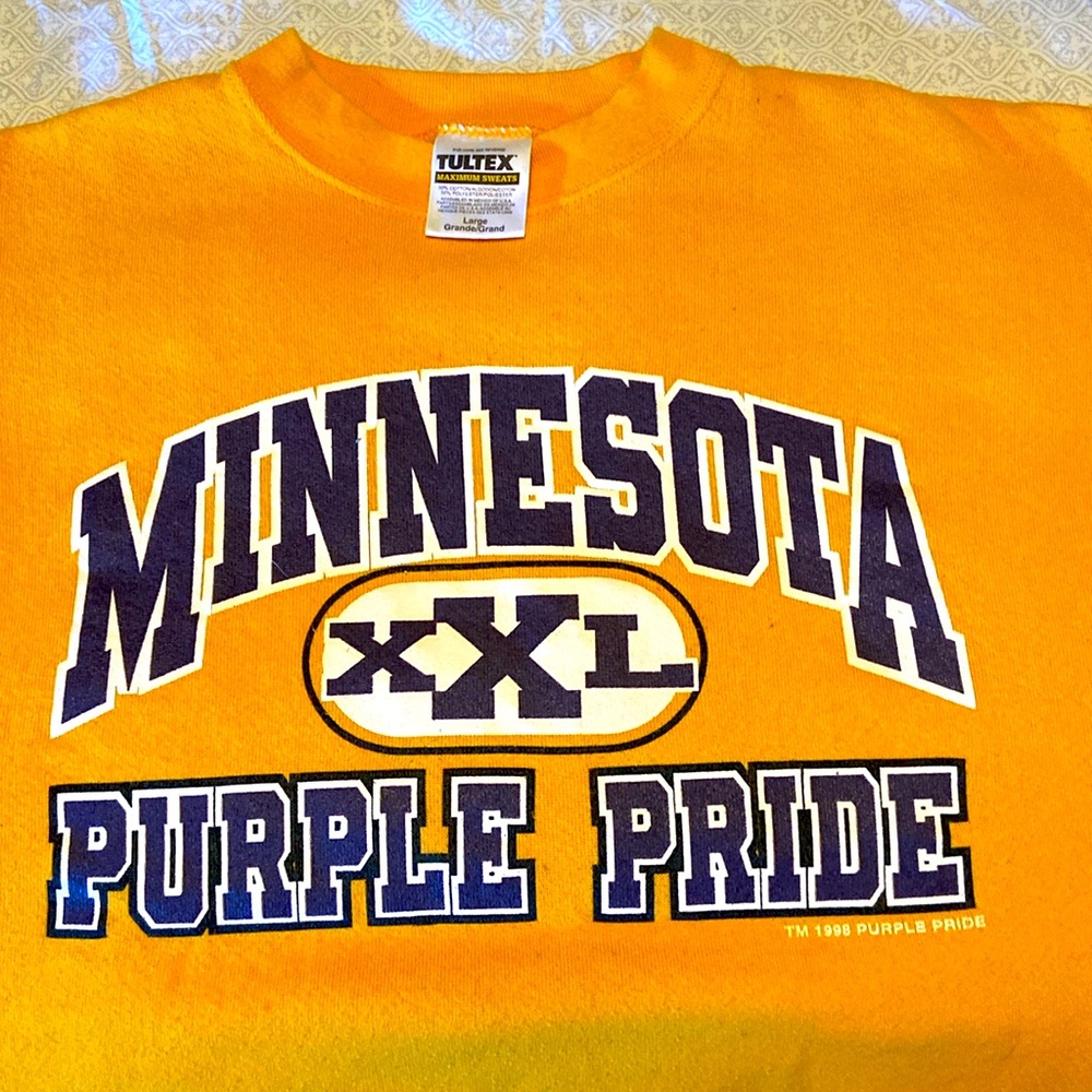 Minnesota Purple Pride Sweatshirt Yellow / Purple Large